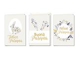 Biglietti Pasqua Coniglio e Fiori Assortiti – 12 Pezzi Set