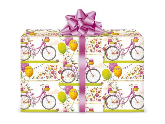 Carta regalo fantasia biciclette e fiori 70x100 – Conf. 12 Fogli