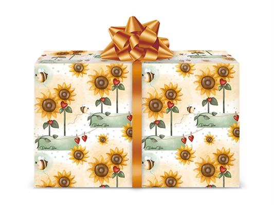 Carta regalo fantasia girasoli 70x100 design elegante – Conf. 12 Fogli
