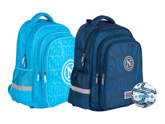 Zaino Scuola SSC Napoli by Colourbook Multi Scomparto con Mini Palla Ufficiale Omaggio – 4 Pezzi
