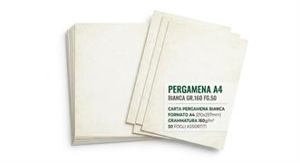 Carta Pergamena Bianca A4 160 g 50 Fogli per Stampe e Attestati