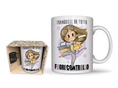 Tazza ceramica Bubine 12x9,5x8 cm decorata – Confezione 3 pezzi