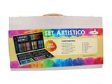 Set artistico 180 pezzi valigetta legno completa colori accessori