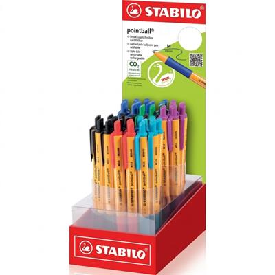 Espositore Penne Stabilo Pointball Assortite Punta Media – Expo 38 Pz