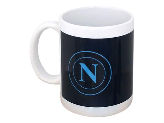 Tazza ceramica SSC Napoli fascia blu scuro con logo – 3 pezzi