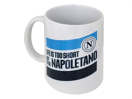 Tazza ceramica SSC Napoli frase Life Is Too Short – 3 pezzi set
