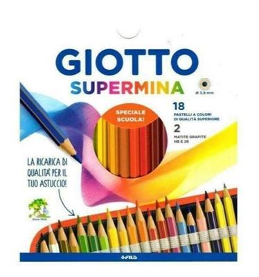 Pastelli Giotto Supermina 18 Colori Mina 3,8 mm 5 Scatole