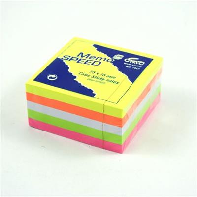 Memo adesivi cubo 75x75mm 400 fogli colori assortiti blocco unico