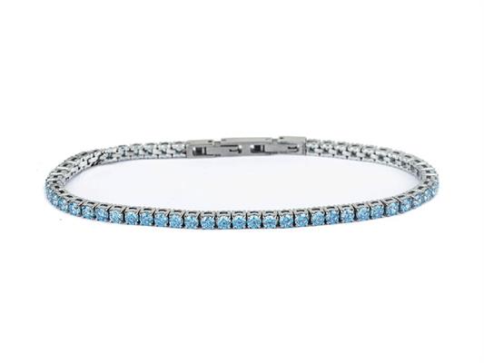 Bracciale Tennis SSC Napoli con Pietre Azzurre – 1 Pezzo Elegante