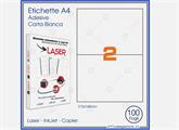 Etichette Adesive A4 210x148 mm 2 per Foglio – Confezione da 500 Fogli