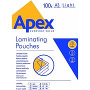 Pouches plastificazione A3 125my lucide – 100 Pz Fellowes Apex