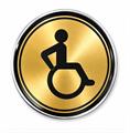Etichetta MetalDrop Accesso Disabili Ø10 cm Oro Segnaletica WC