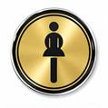 Etichetta MetalDrop Bagno Donna Ø10 cm – Segnaletica WC Oro