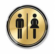 Etichette MetalDrop Bagni Uomo Donna Ø10 cm – Segnaletica WC