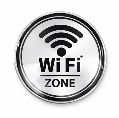 Etichette MetalDrop WiFi Zone Ø10 cm – Segnaletica Adesiva Metallo