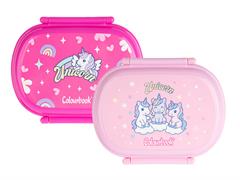 Portamerenda Unicorno con Posate Colourbook – Confezione 12 Pezzi