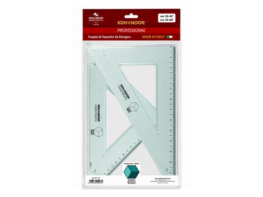 Coppia Di Squadre Da Disegno Koh-I-Noor 45° e 60°