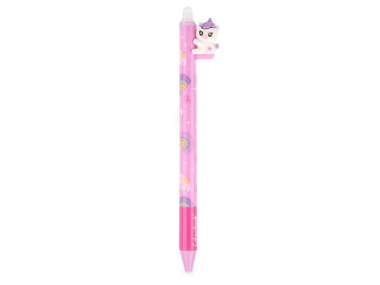 Penna Sfera Cancellabile Unicorno Blu con Topper – Confezione 12 Pz