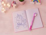 Penna Sfera Cancellabile Unicorno Blu con Topper – Confezione 12 Pz