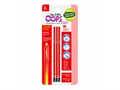 Refill 3 Ricariche Carioca Oops Easy 0,7 mm Rosso - 24 pezzi