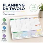 Planning da Tavolo Settimanale A3 43,5x31,5 cm 50 Fogli 10 Pezzi
