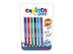 Penne Cancellabili Carioca Oops 0,7 mm Assortite – Blister 6 Pezzi