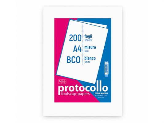 Fogli Protocollo A4 Blasetti 120 g Risma 400 Fogli - Bianco