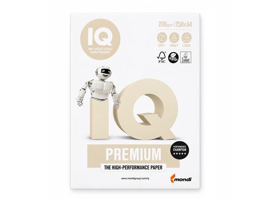 Carta A4 IQ Premium 200 g – Risma 250 Fogli