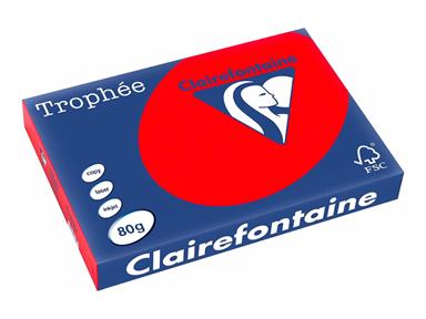 Carta Colorata Clairefontaine Trophée A4 80 g Rosso – Risma 500 Fogli