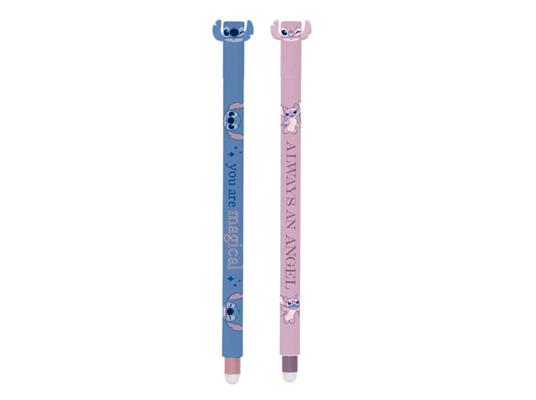 Set 2 Penne Gel Cancellabili Stitch & Angel – 24 pezzi assortiti
