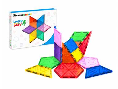 Set 16 Pezzi di Costruzioni Magnetiche Geometriche PicassoTiles - Confezione 3 Scatole