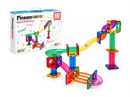 Pista Biglie Magnetica PicassoTiles 50 Pezzi – Confezione 3 Scatole