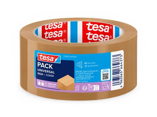 Nastro Adesivo da Imballo Tesa 66 m x 50 mm Avana - 6 pezzi