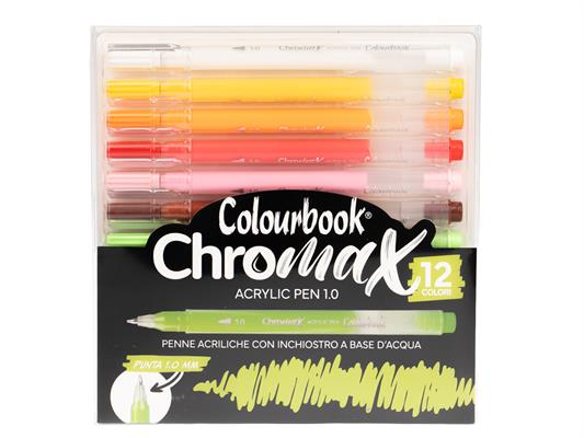 Penna Acrilica 1.0 Chromax Colourbook 12 Colori – 12 pezzi