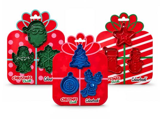 Formine per Biscotti Natalizi Colourbook con Sistema a Espulsione - 12 pezzi