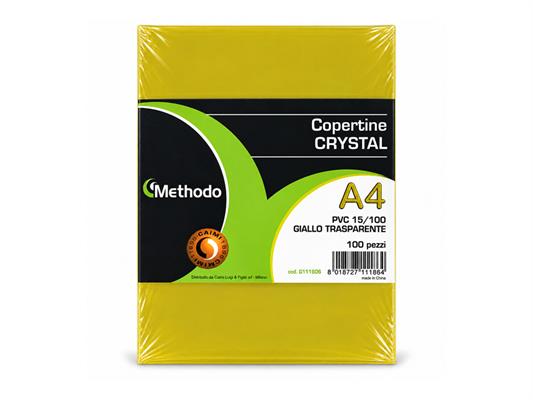 Copertine in Acetato PVC Trasparente Giallo A4 150 Micron - Confezione 100 Fogli