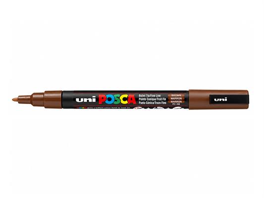 Marcatore Uni Posca PC-3M Punta Fine Marrone - 6 pezzi