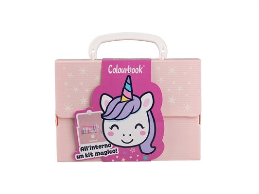 Minipoly Unicorno Colourbook – 6 Pezzi Mini Valigetta in Polionda con Accessori