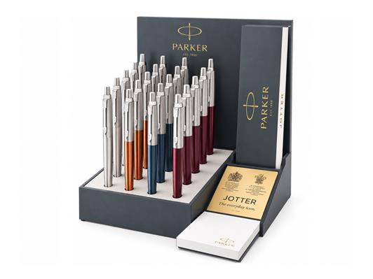 Espositore 20 Penne a Sfera Parker Jotter Core Assortite - Inchiostro Blu