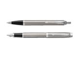 Set Regalo Parker IM Stainless Steel Duo - Biro + Stilografica