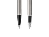 Set Regalo Parker IM Stainless Steel Duo - Biro + Stilografica