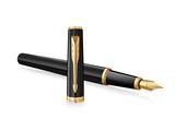 Penna Stilografica Parker Meridian Nero Lucido/Gold - Inchiostro Blu