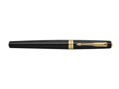 Penna Roller Parker Meridian Nero Lucido/Gold - Inchiostro Blu