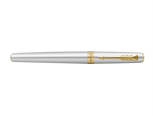 Penna Stilografica Parker Meridian Acciaio/Gold - Inchiostro Blu