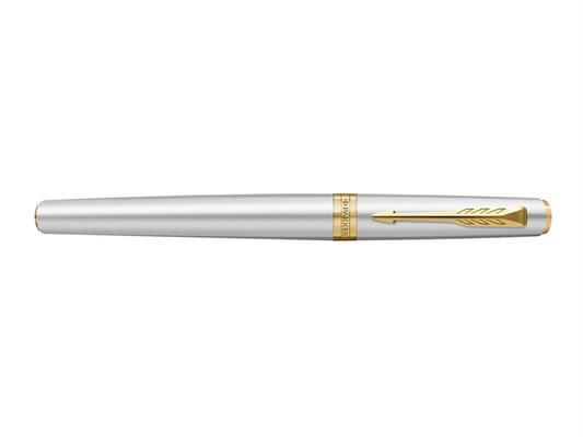 Penna Roller Parker Meridian Acciaio/Oro - Inchiostro Blu