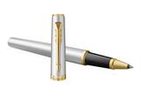 Penna Roller Parker Meridian Acciaio/Oro - Inchiostro Blu