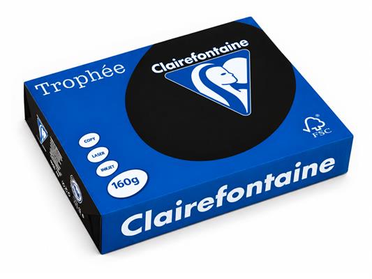Carta Colorata Clairefontaine Trophée A4 160 g Nero – Risma 250 Fogli